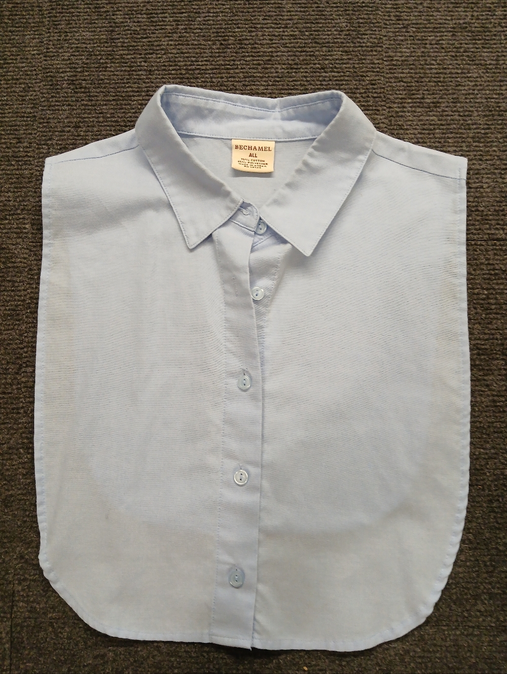 Bechamel Mens Pale Blue Detachable Collar Bib/Dickey EUC